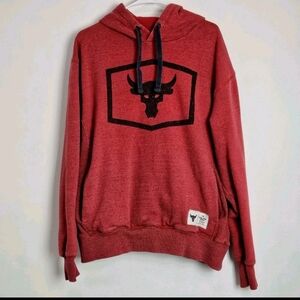 Under Armour Project Rock Brahma Bull Hoodie Men's Large Red Heathered GUC